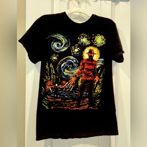 Freddie Krueger ‘Starry Night’ background. Women’s-size small